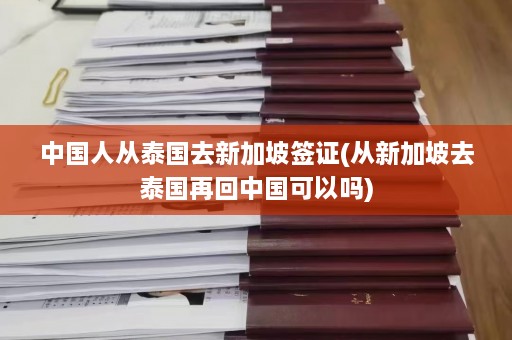 中国人从泰国去新加坡签证(从新加坡去泰国再回中国可以吗)  第1张