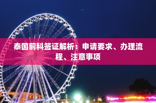 泰国前科签证解析：申请要求、办理流程、注意事项  第1张