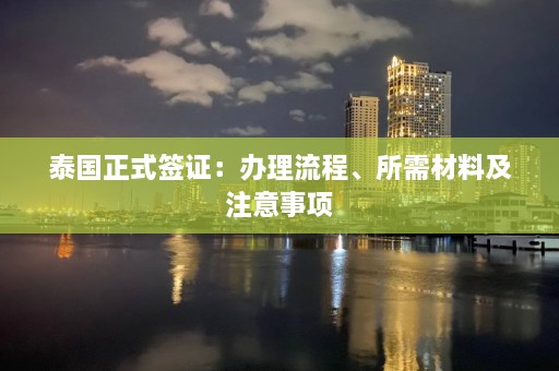 泰国正式签证：办理流程、所需材料及注意事项  第1张