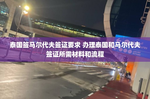 泰国签马尔代夫签证要求 办理泰国和马尔代夫签证所需材料和流程