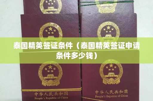 泰国精英签证条件（泰国精英签证申请条件多少钱）  第1张