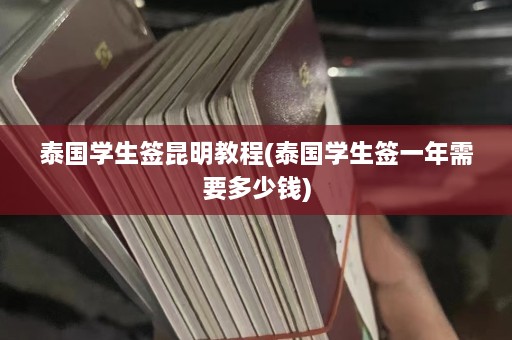 泰国学生签昆明教程(泰国学生签一年需要多少钱)  第1张