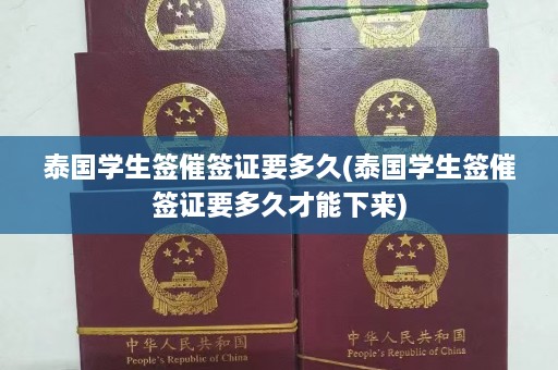 泰国学生签催签证要多久(泰国学生签催签证要多久才能下来)