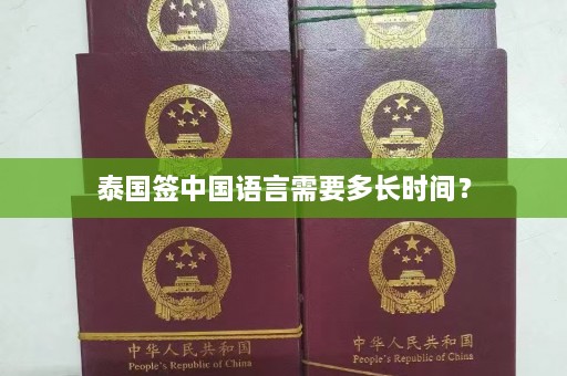 泰国签中国语言需要多长时间？  第1张