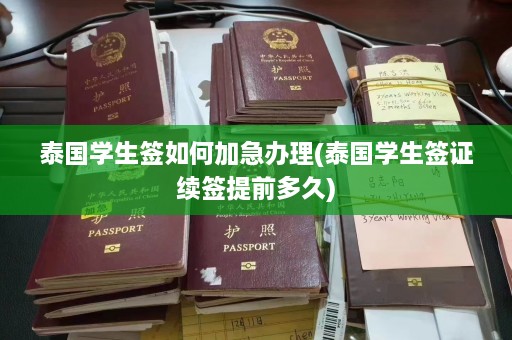 泰国学生签如何加急办理(泰国学生签证续签提前多久)