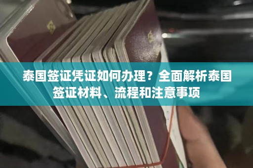 泰国签证凭证如何办理？全面解析泰国签证材料、流程和注意事项