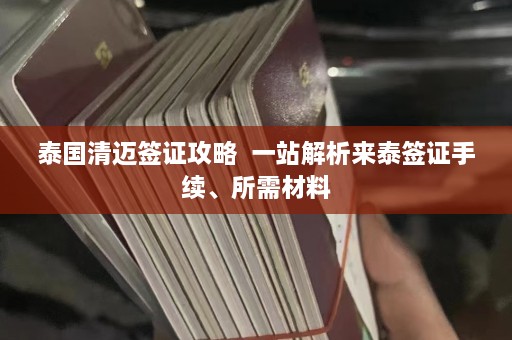 泰国清迈签证攻略  一站解析来泰签证手续、所需材料 第1张