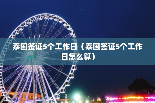 泰国签证5个工作日（泰国签证5个工作日怎么算）  第1张