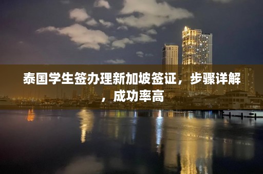 泰国学生签办理新加坡签证，步骤详解，成功率高