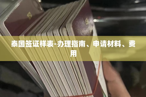 泰国签证样表-办理指南、申请材料、费用  第1张