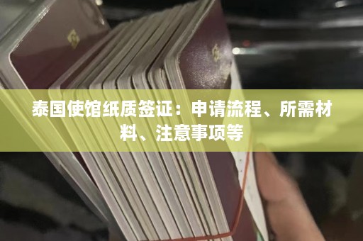 泰国使馆纸质签证：申请流程、所需材料、注意事项等