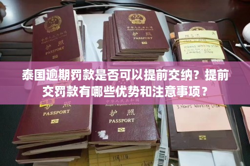 泰国逾期罚款是否可以提前交纳？提前交罚款有哪些优势和注意事项？