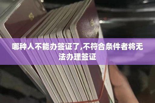 哪种人不能办签证了,不符合条件者将无法办理签证  第1张