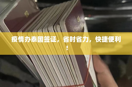 疫情办泰国签证，省时省力，快捷便利！  第1张