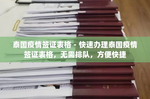 泰国疫情签证表格 - 快速办理泰国疫情签证表格，无需排队，方便快捷