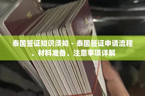 泰国签证知识须知 - 泰国签证申请流程、材料准备、注意事项详解  第1张