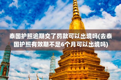 泰国护照逾期交了罚款可以出境吗(去泰国护照有效期不足6个月可以出境吗)  第1张