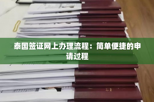 泰国签证网上办理流程：简单便捷的申请过程  第1张