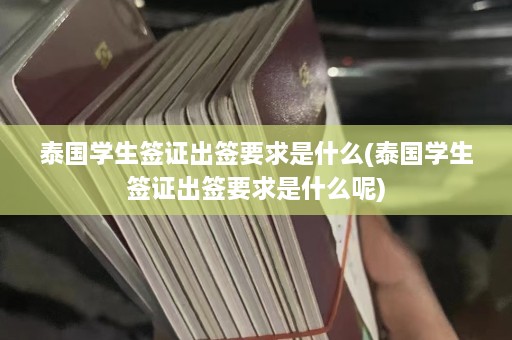 泰国学生签证出签要求是什么(泰国学生签证出签要求是什么呢)