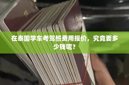 在泰国学车考驾照费用报价，究竟要多少钱呢？  第1张