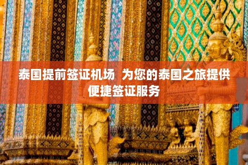 泰国提前签证机场  为您的泰国之旅提供便捷签证服务