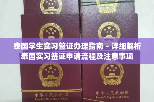 泰国学生实习签证办理指南 - 详细解析泰国实习签证申请流程及注意事项