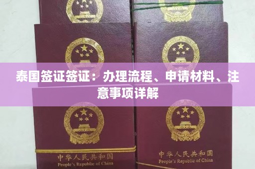 泰国签证签证：办理流程、申请材料、注意事项详解  第1张