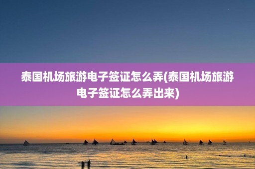 泰国机场旅游电子签证怎么弄(泰国机场旅游电子签证怎么弄出来)