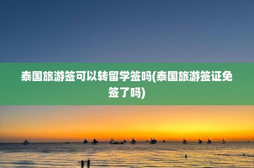 泰国旅游签可以转留学签吗(泰国旅游签证免签了吗)