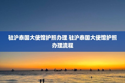 驻沪泰国大使馆护照办理 驻沪泰国大使馆护照办理流程