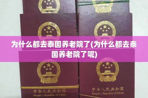 为什么都去泰国养老院了(为什么都去泰国养老院了呢)