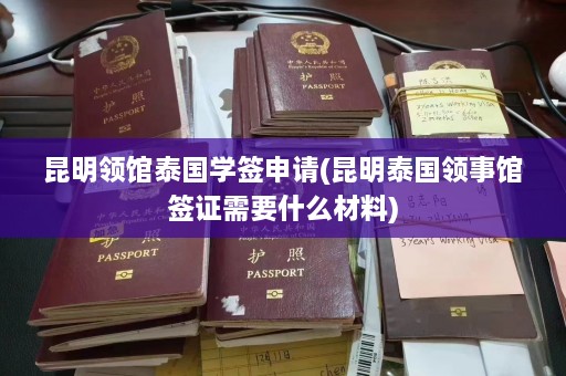 昆明领馆泰国学签申请(昆明泰国领事馆签证需要什么材料)  第1张