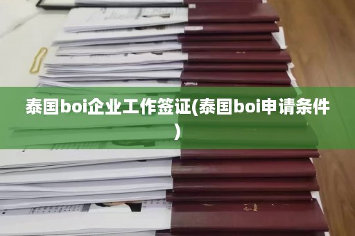 泰国boi企业工作签证(泰国boi申请条件)  第1张