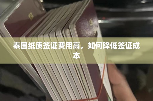 泰国纸质签证费用高，如何降低签证成本  第1张