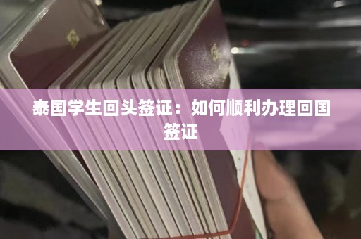 泰国学生回头签证：如何顺利办理回国签证  第1张