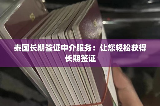 泰国长期签证中介服务：让您轻松获得长期签证  第1张