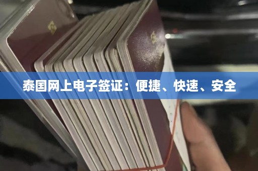 泰国网上电子签证：便捷、快速、安全  第1张