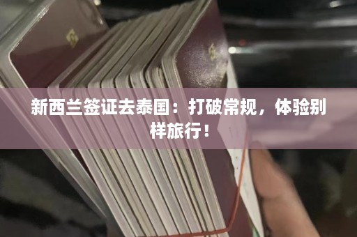 新西兰签证去泰国：打破常规，体验别样旅行！