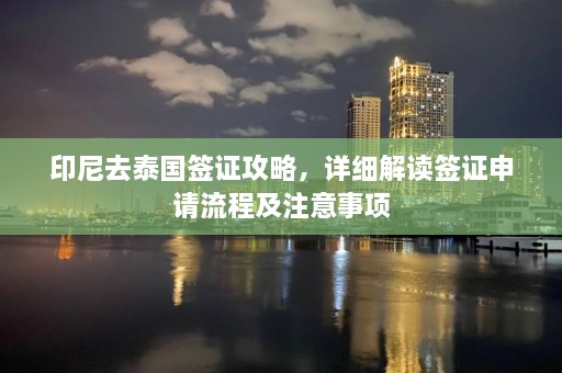 印尼去泰国签证攻略，详细解读签证申请流程及注意事项  第1张