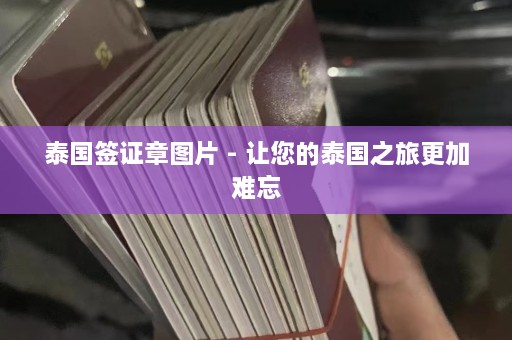 泰国签证章图片 - 让您的泰国之旅更加难忘  第1张