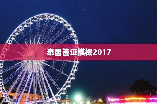 泰国签证模板2017  第1张