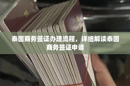 泰国商务签证办理流程，详细解读泰国商务签证申请  第1张