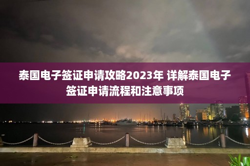 泰国电子签证申请攻略2023年 详解泰国电子签证申请流程和注意事项