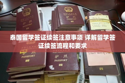 泰国留学签证续签注意事项 详解留学签证续签流程和要求