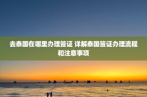 去泰国在哪里办理签证 详解泰国签证办理流程和注意事项