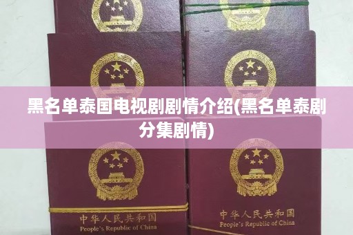 黑名单泰国电视剧剧情介绍(黑名单泰剧分集剧情)