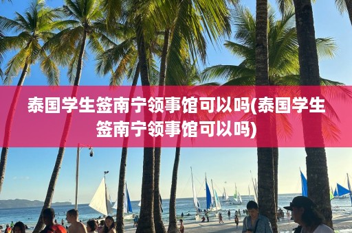 泰国学生签南宁领事馆可以吗(泰国学生签南宁领事馆可以吗)