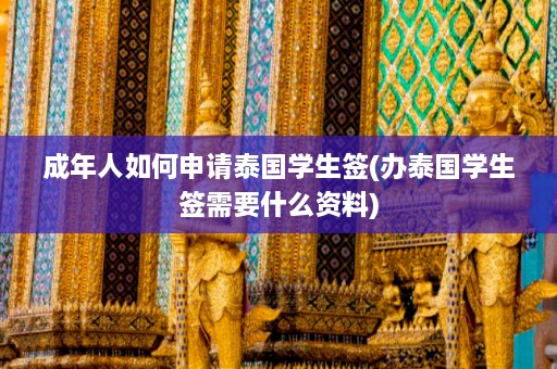 成年人如何申请泰国学生签(办泰国学生签需要什么资料)