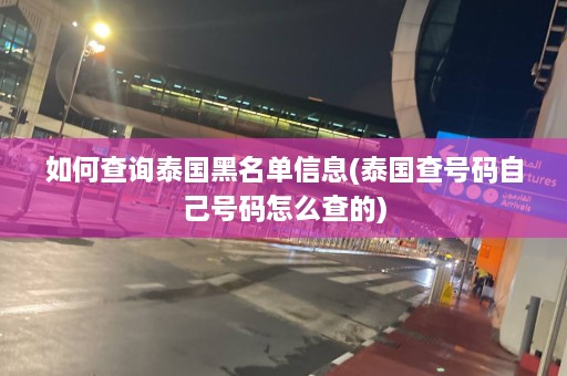 如何查询泰国黑名单信息(泰国查号码自己号码怎么查的)