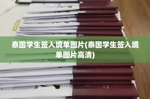 泰国学生签入境单图片(泰国学生签入境单图片高清)